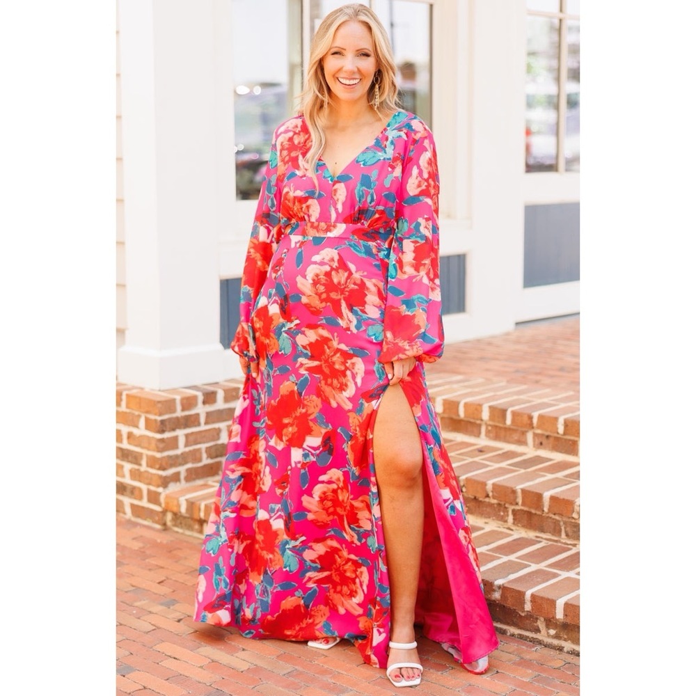 Shop The Mint Way Too Complicated Maxi Dress Pink Floral Women’s Size Large